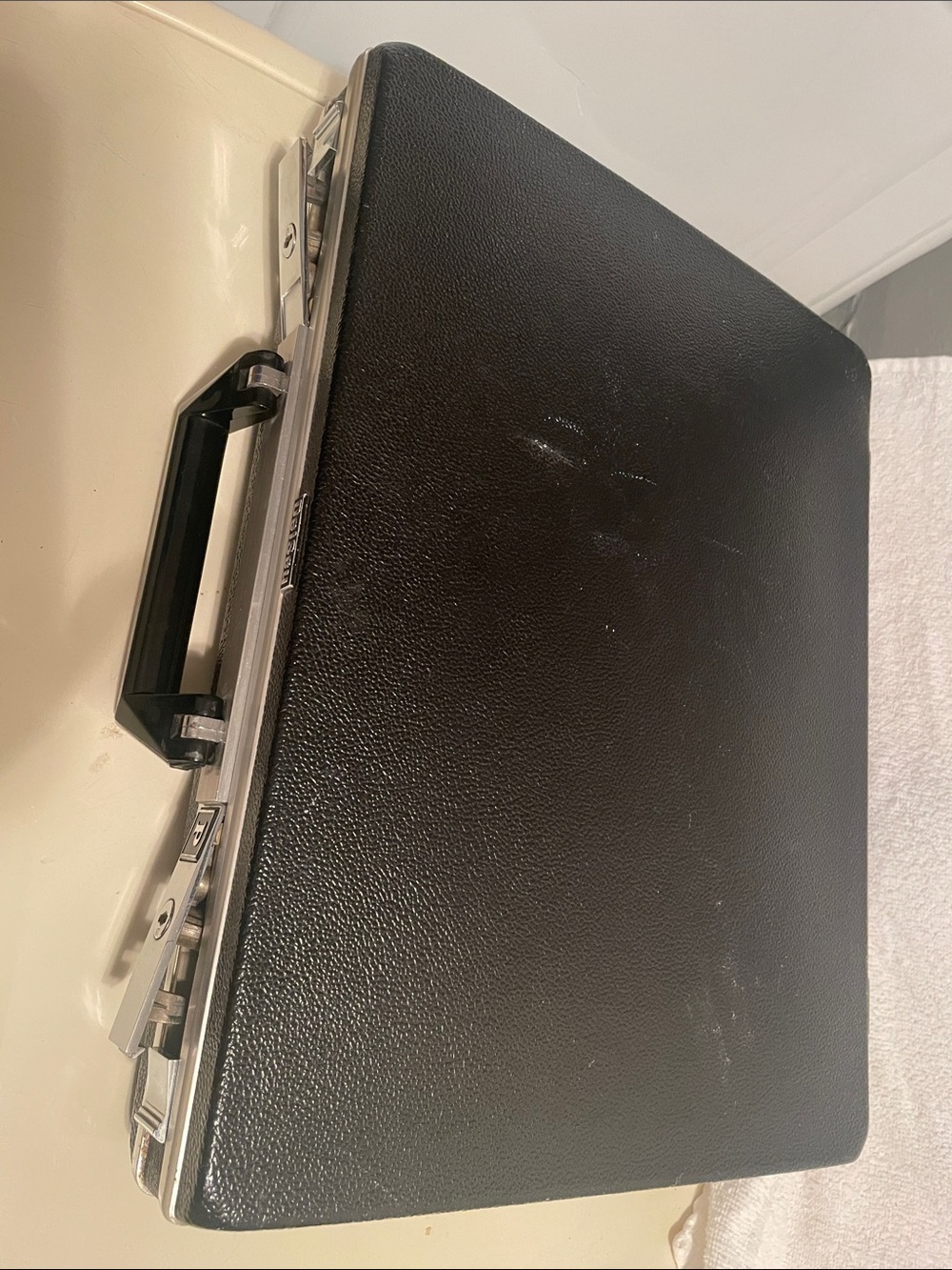 Black Vintage delsey hardshell briefcase